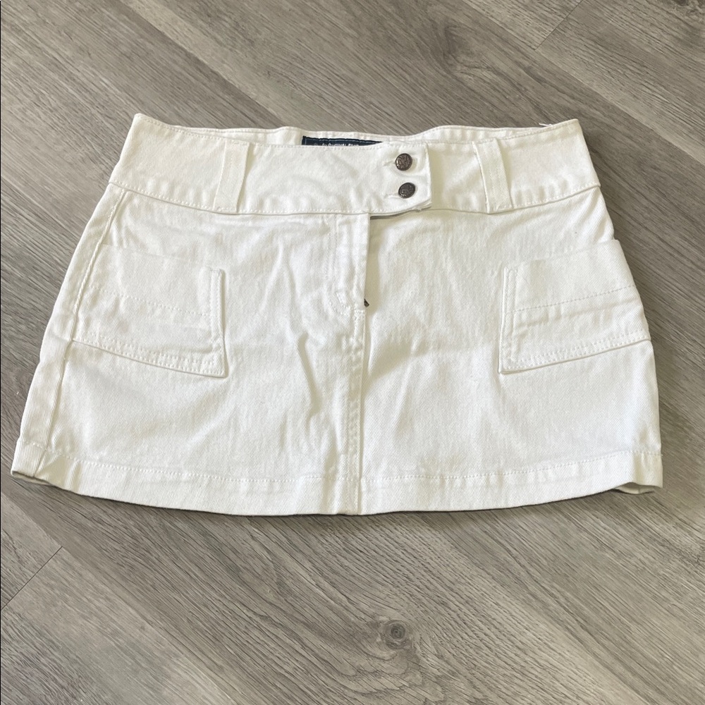 Blue Asphalt Cream Mini Skirt